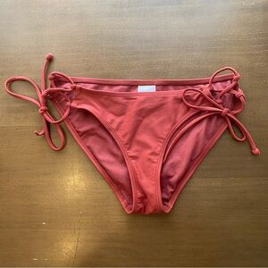 Xhilaration Burnt Orange Side Tie Bikini Bottoms Small Vacation Rust Neutral
